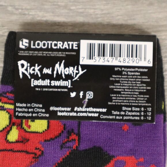 Loot Crate Wear X5 Pairs Animated TV Mix and Match Adult Non-Slip Socks - Picture 9 of 12